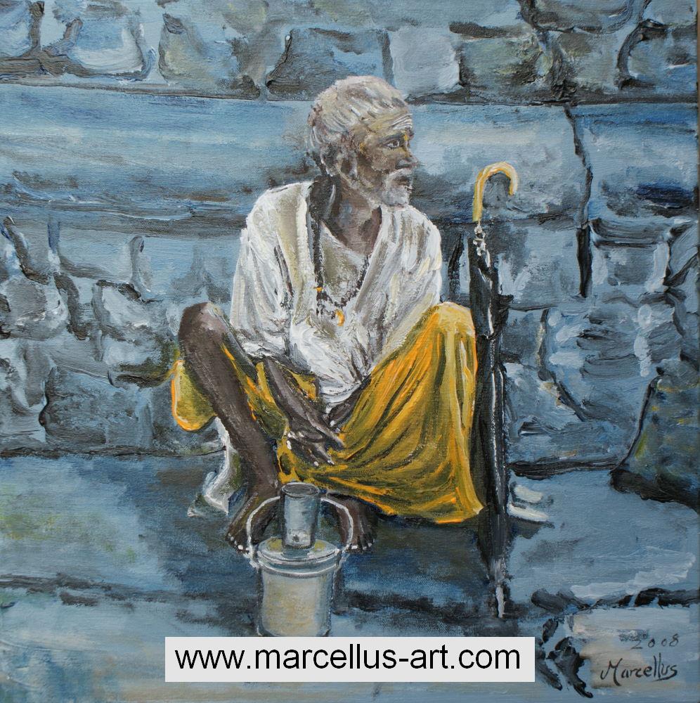 Alter Mann am Strassenrand