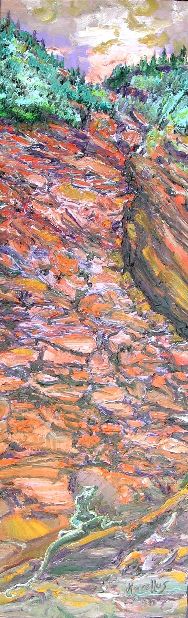 Landschaft mit Echse 1