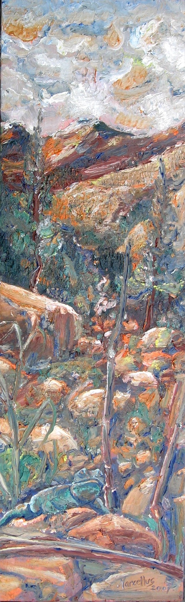 Landschaft mit Echse 2