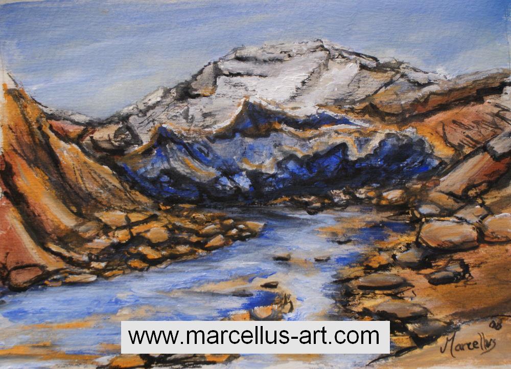 Skizze Landschaft im Himalaya 1