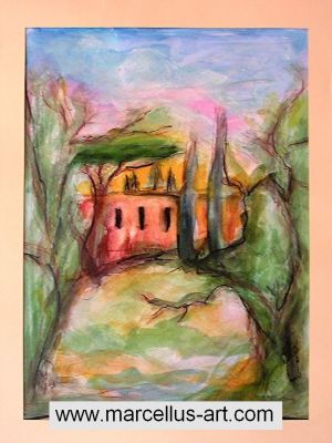 Casa rossa (Aquarell)